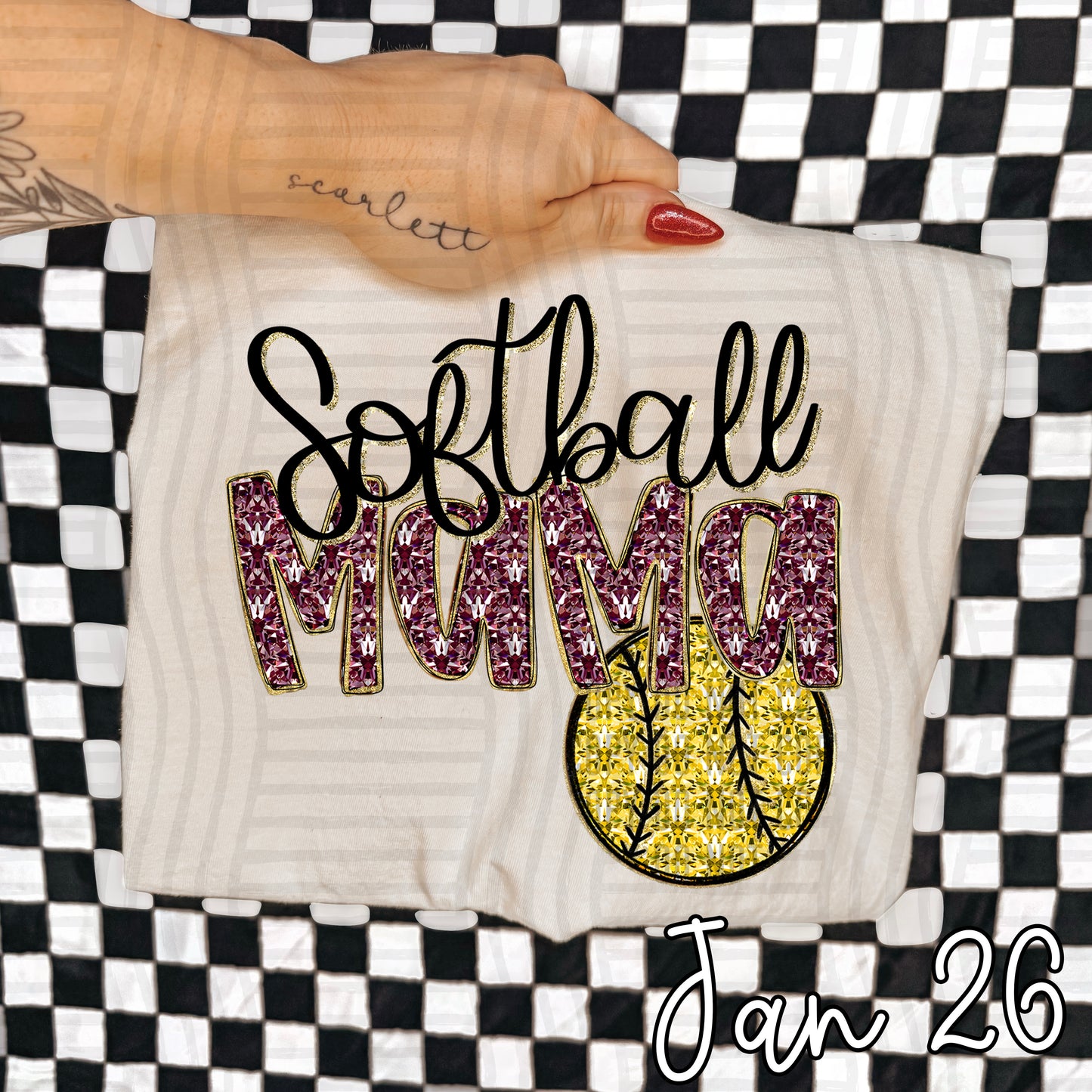 SOFTBALL MAMA DIAMONDS TEE