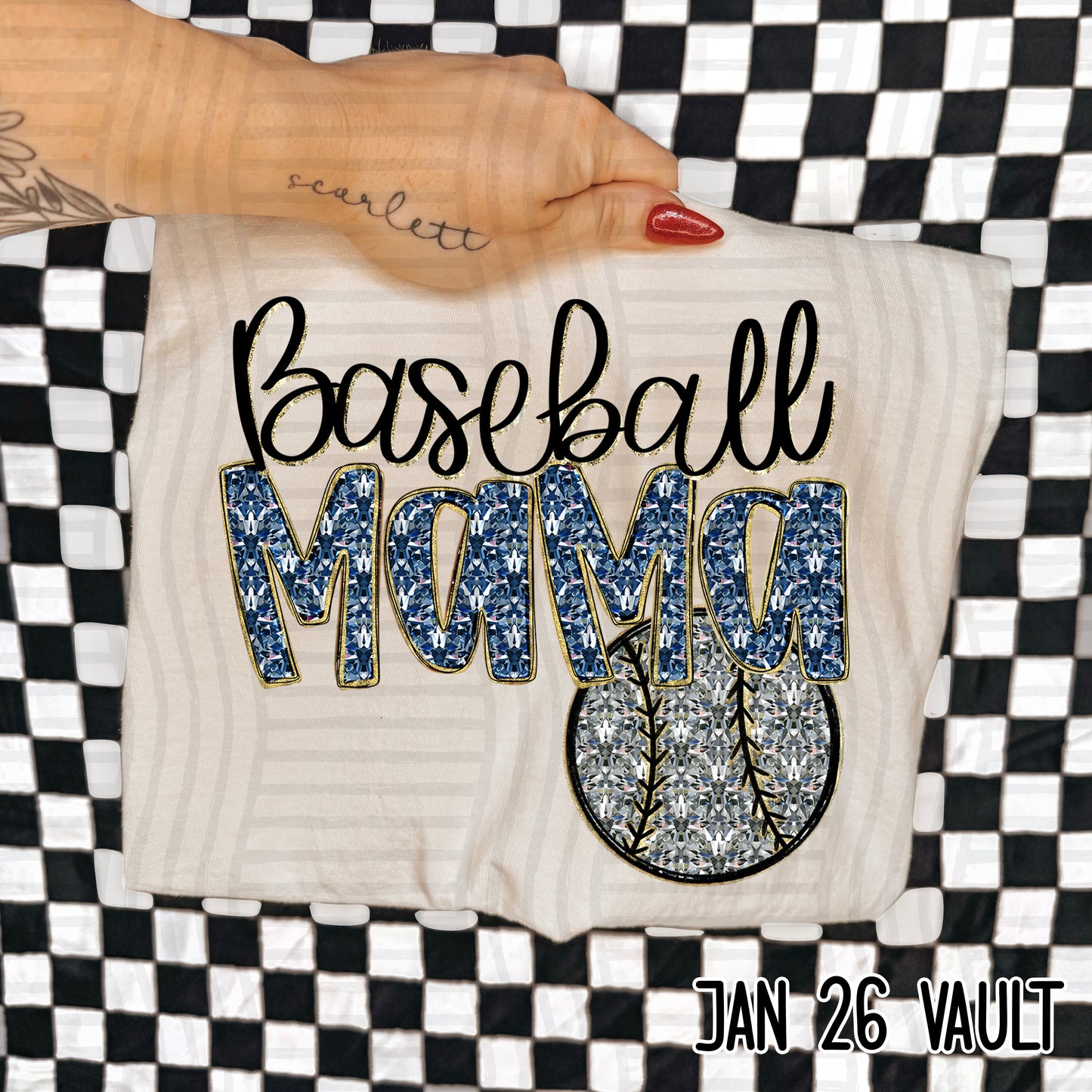 BASEBALL MAMA BLING TEE