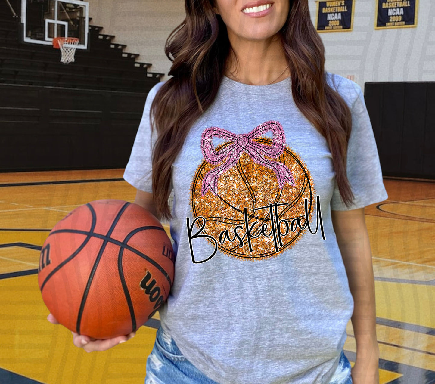 FAUX SEQUIN BASKETBALL TEE