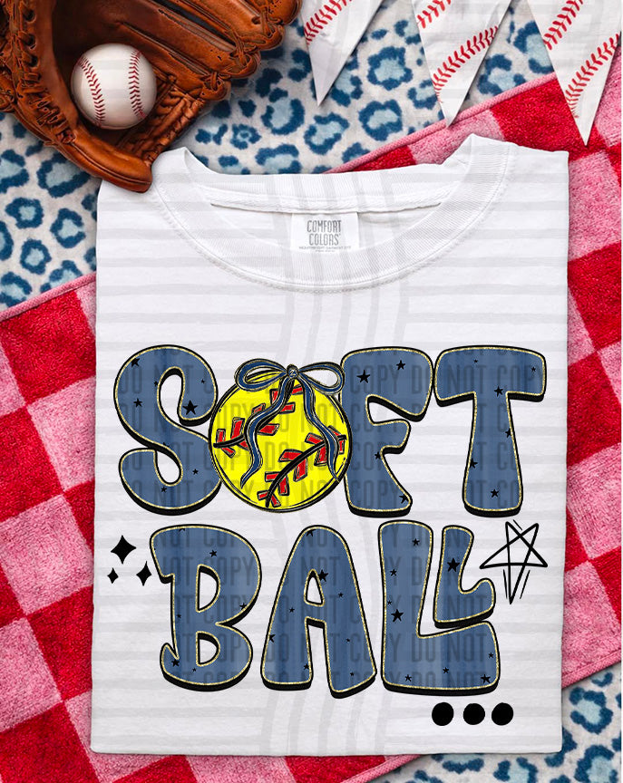 RETRO SOFTBALL TEE -VARIETY OF COLOR