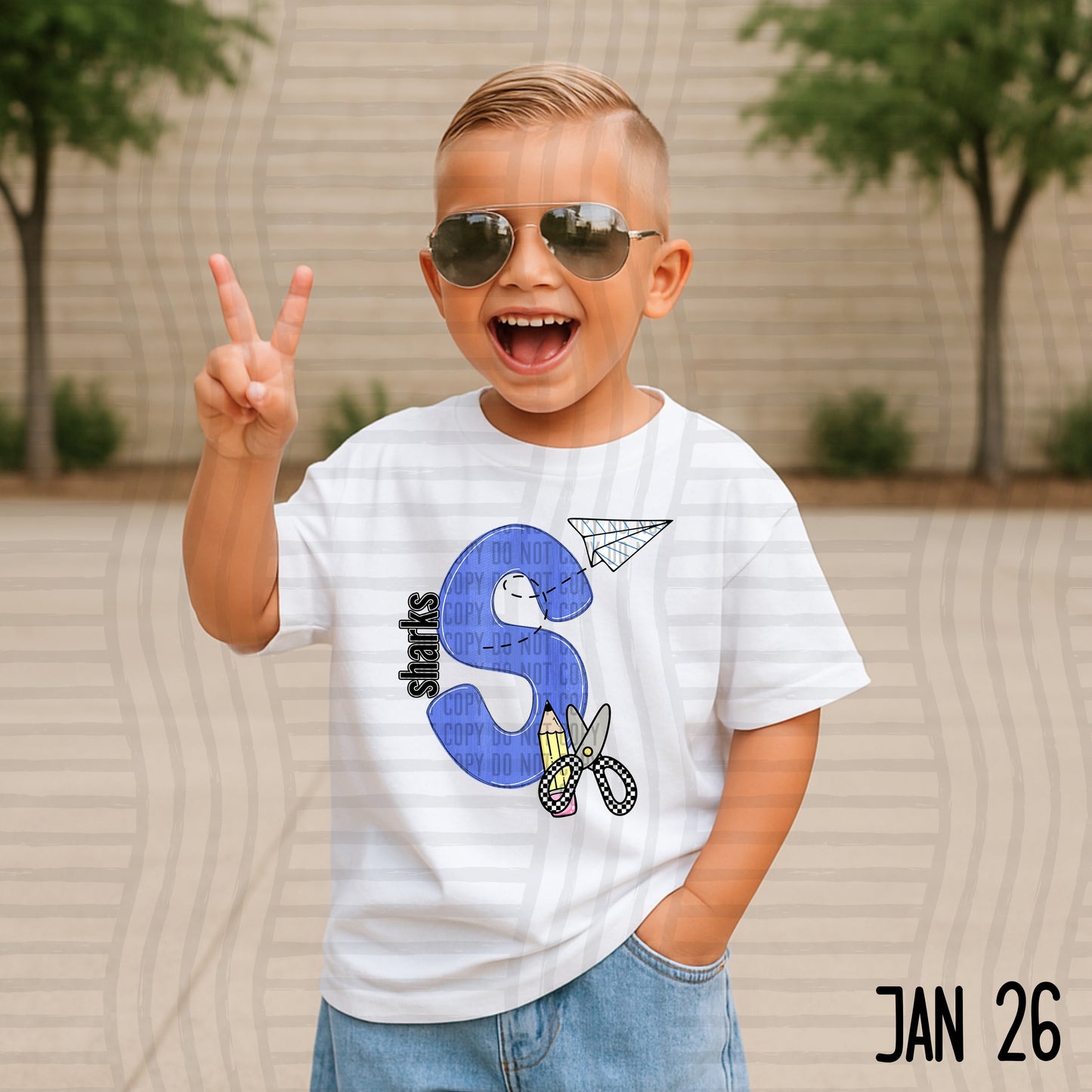 MASCOT BLUE INITIALS TEE