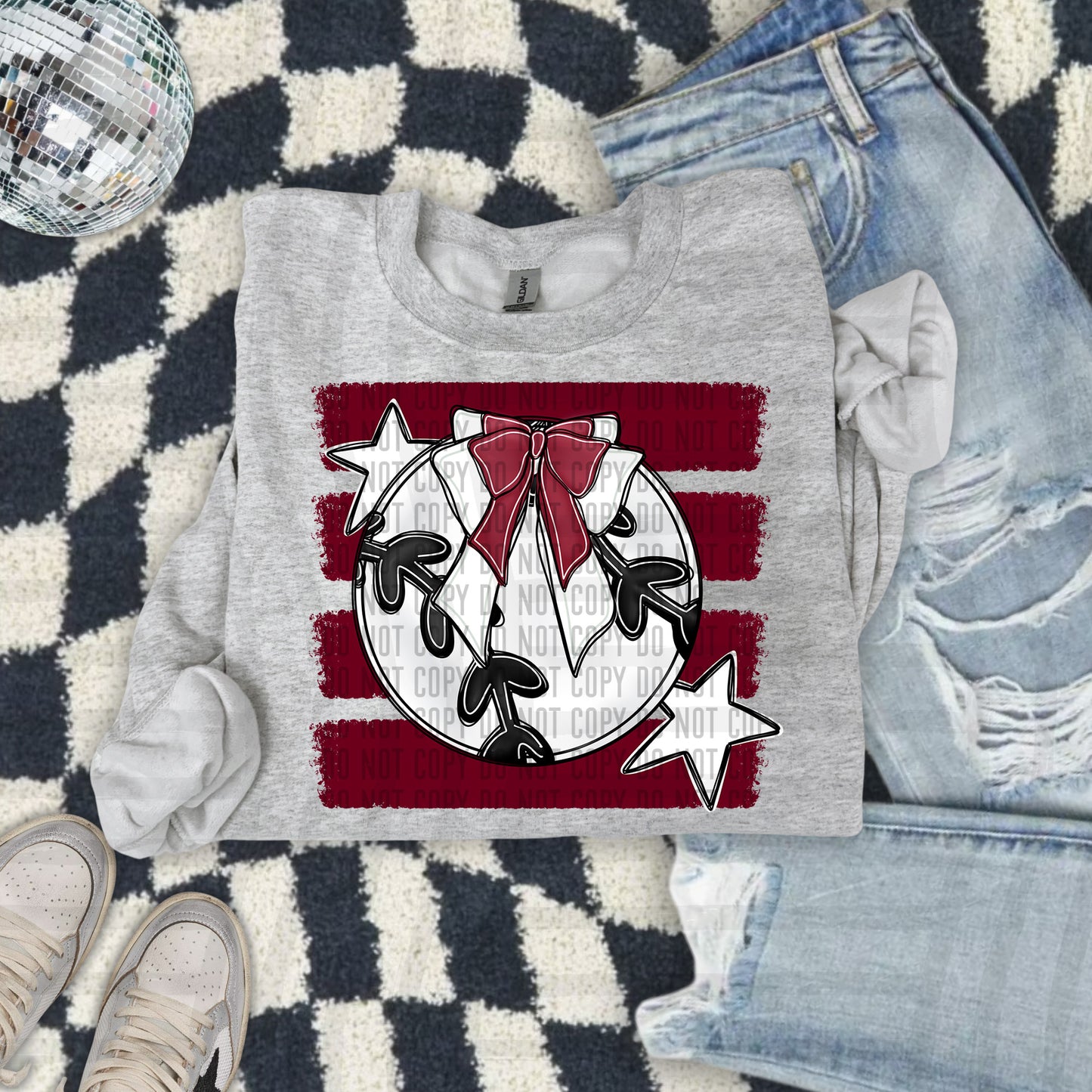 BASEBALL BOW BOW TEES -25 COLORS