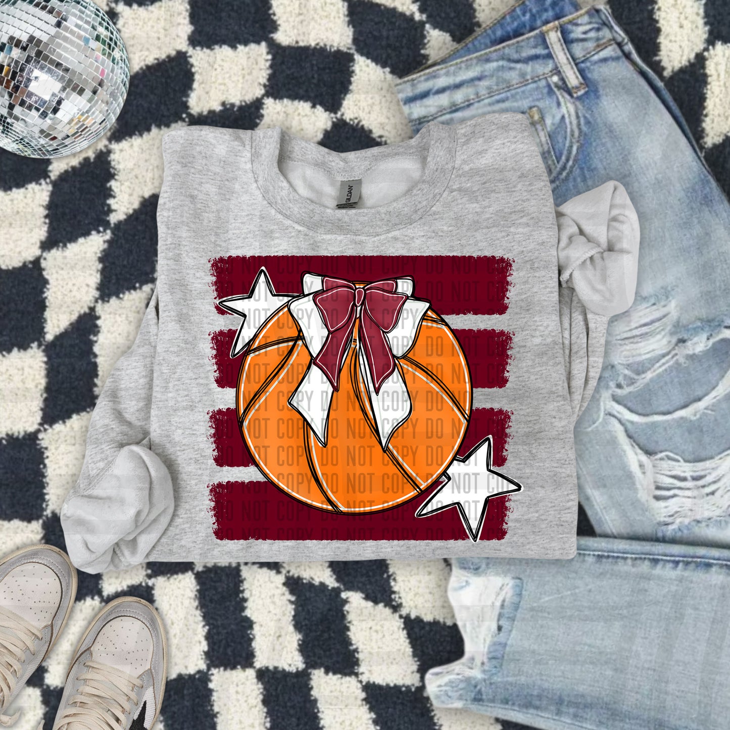 BASKETBALL BOW BOW TEES -25 COLORS