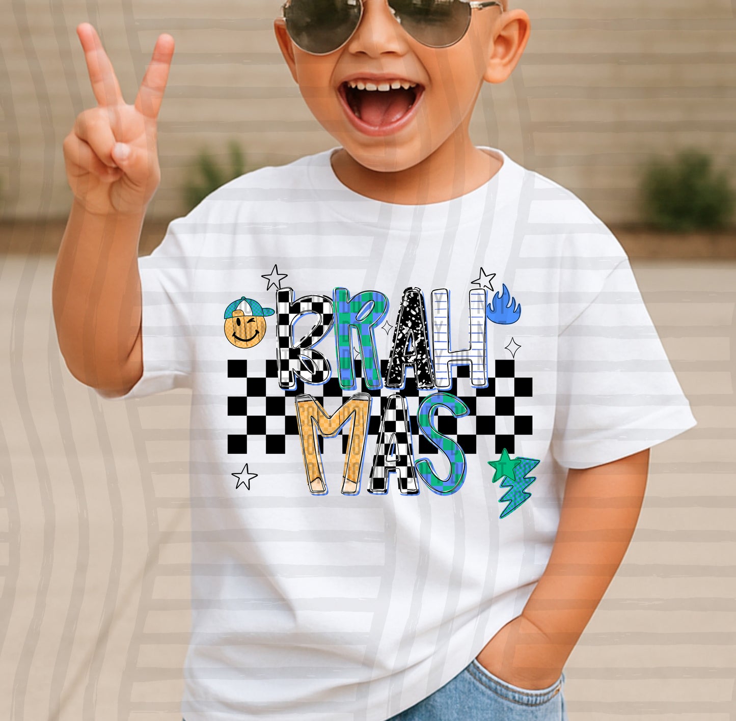 CHECKERED SCHOOL MASCOTS TEE