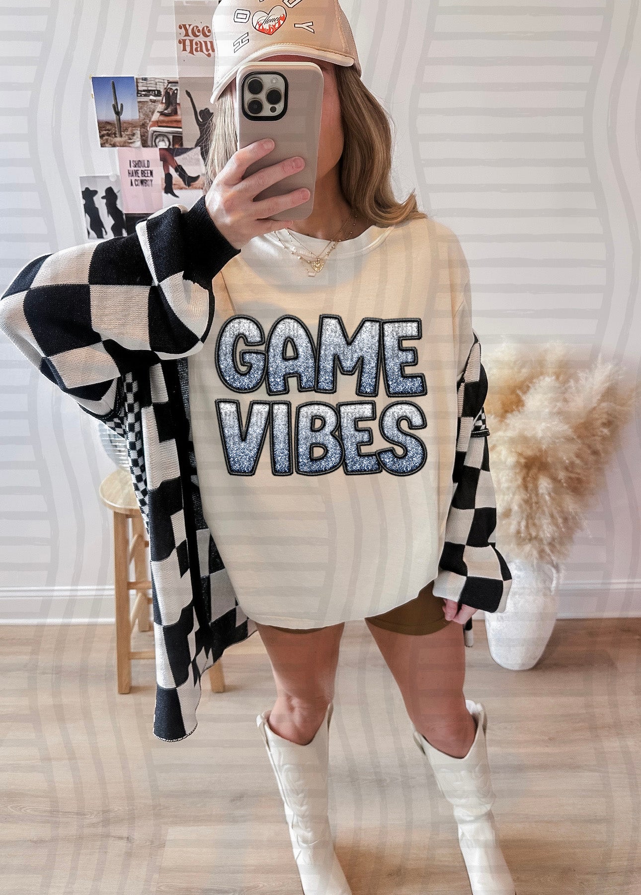 GAME VIBES W GLITTER TEE