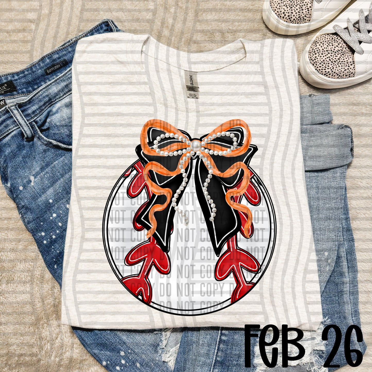 VARIETY COLOR BASEBALL BOW TEES