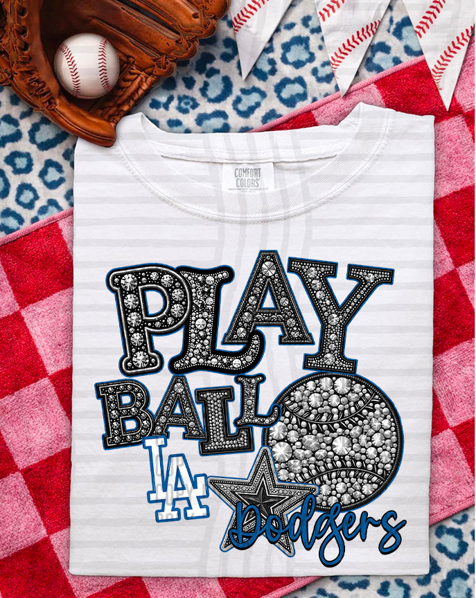 MLB RHINSTONE PLAY BALL TEE