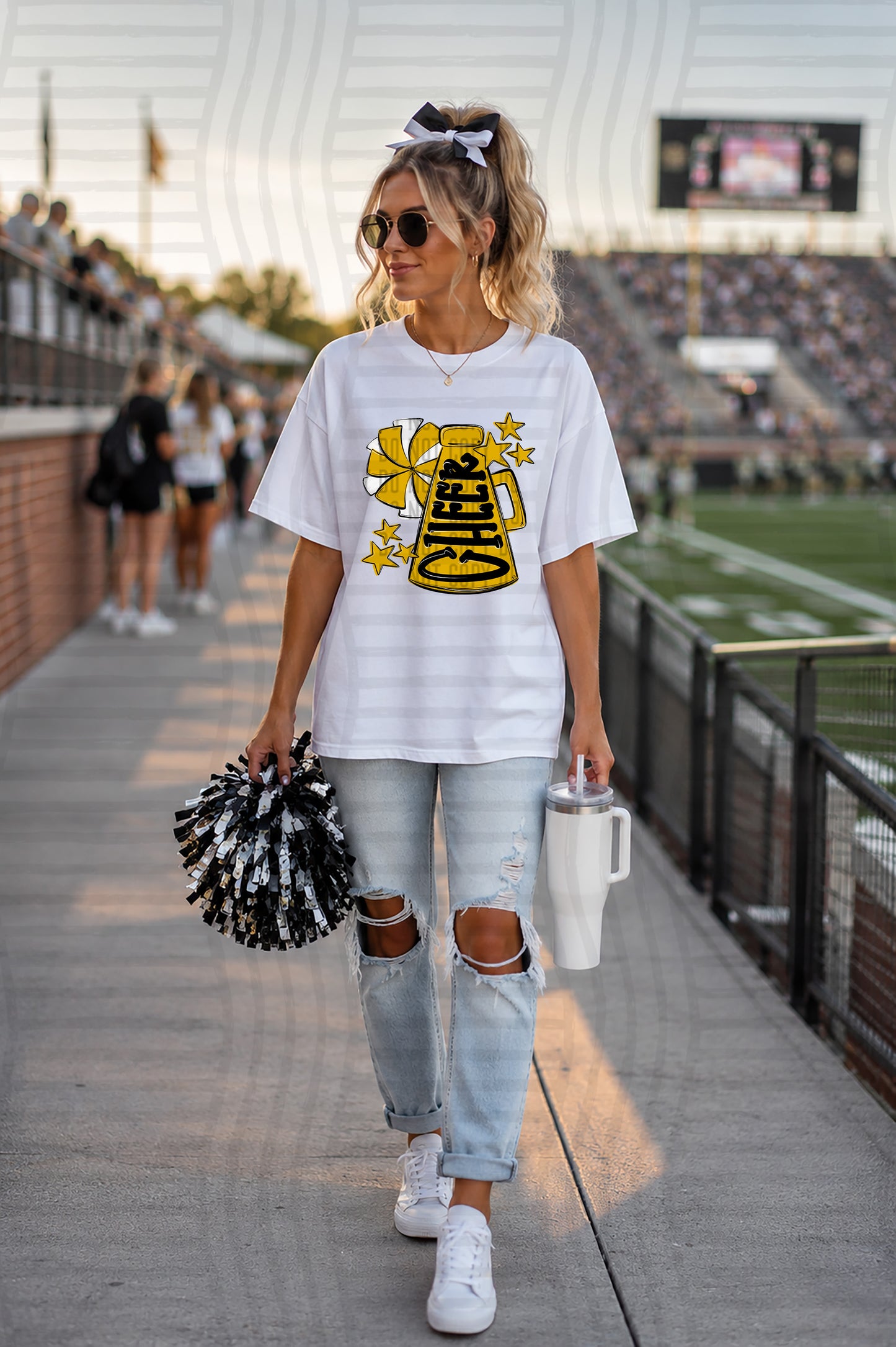 CHEER VERTICAL TEES- 25 COLORS