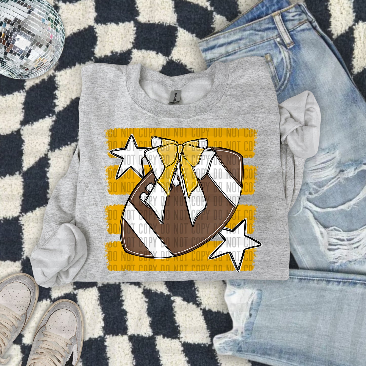 FOOTBALL BOW BOW TEES -25 COLORS