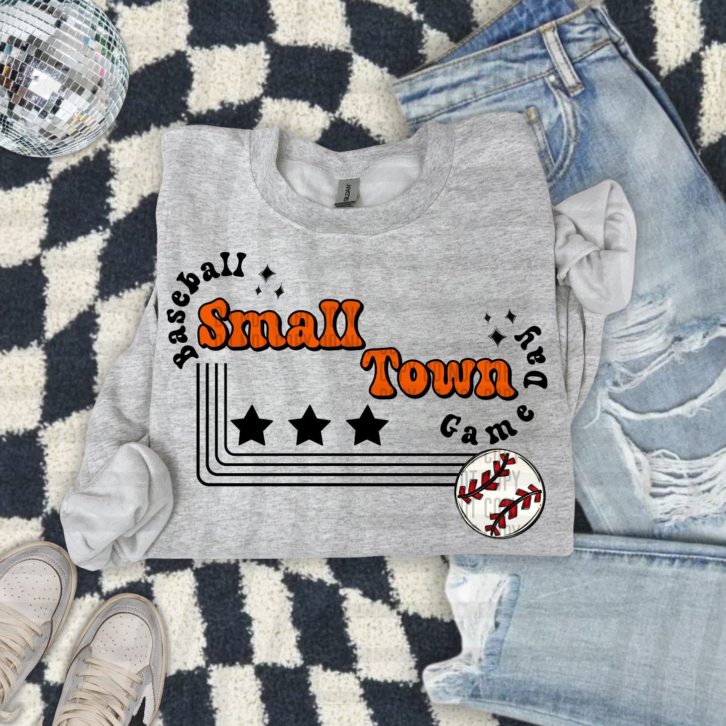 SMALL TOWN BASEBALL TEE -21 COLORS