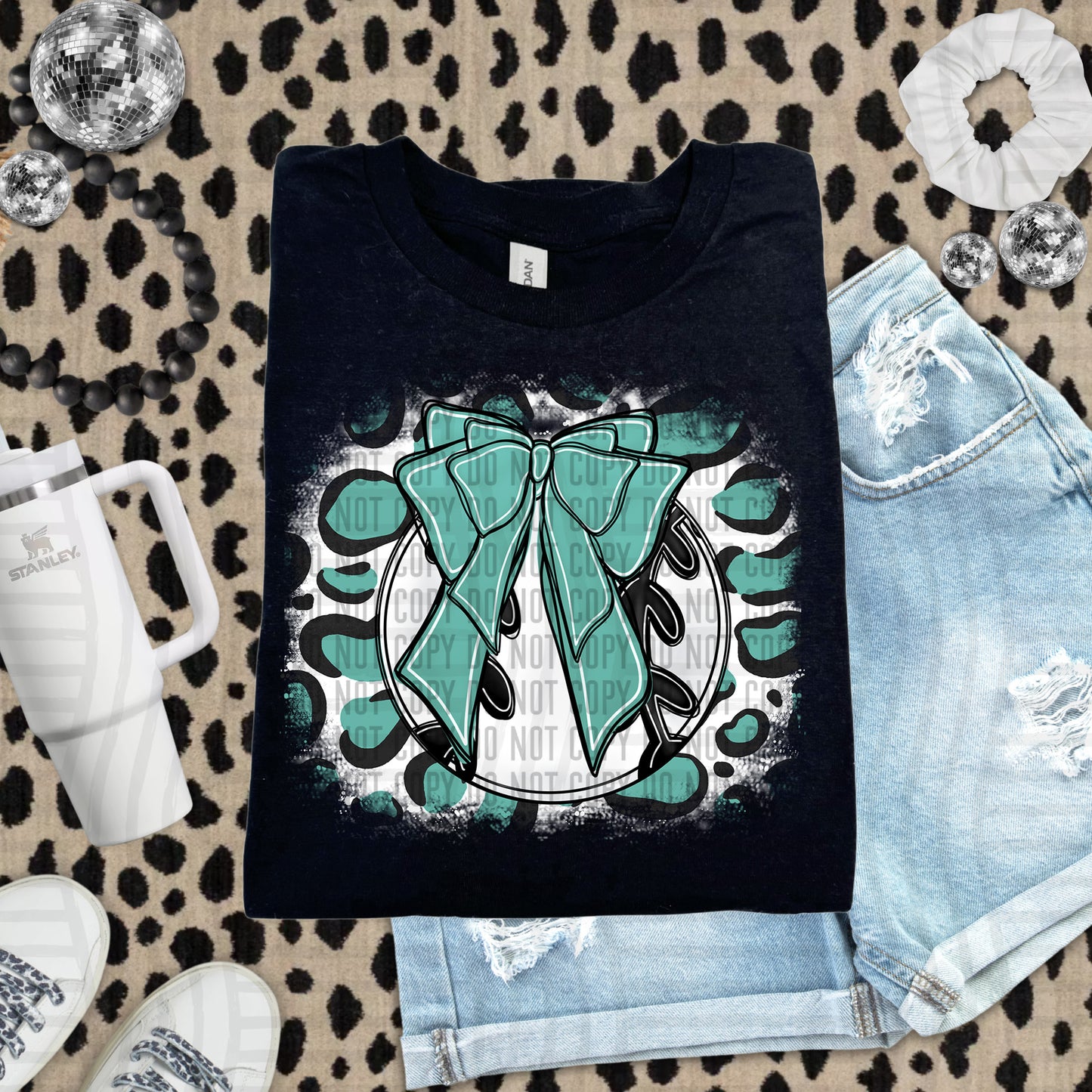 BASEBALL LEOPARD BACKGROUND TEE