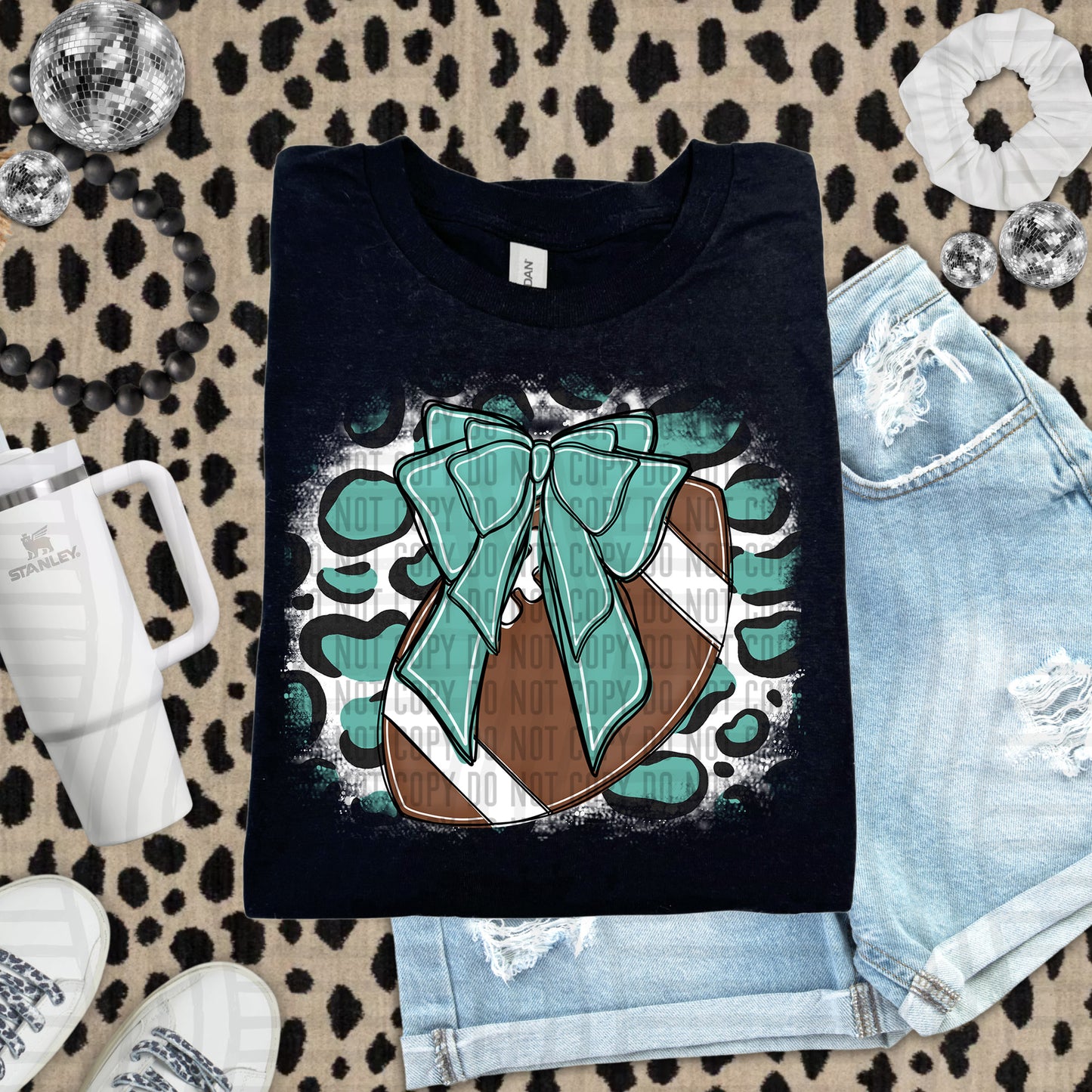 FOOTBALL LEOPARD BACKGROUND TEE