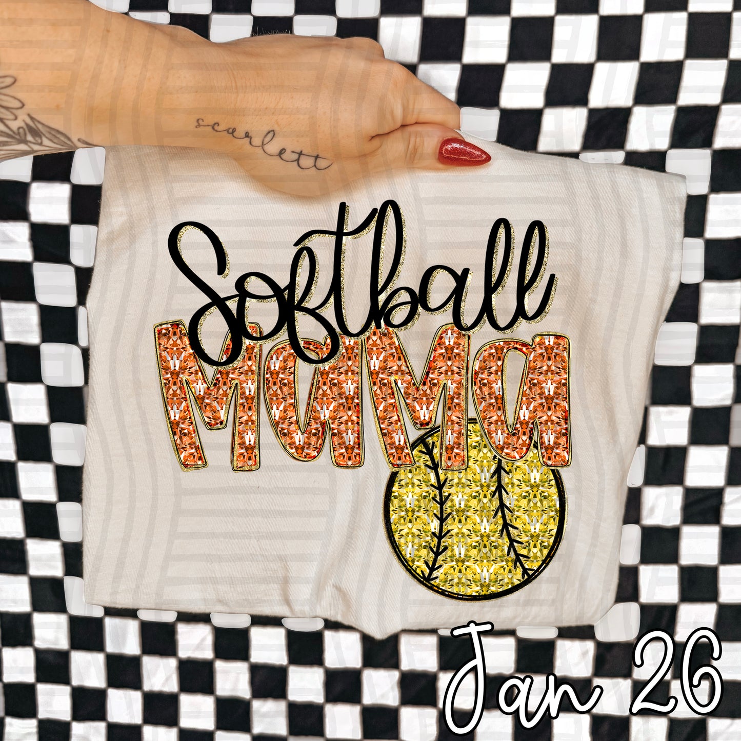SOFTBALL MAMA DIAMONDS TEE