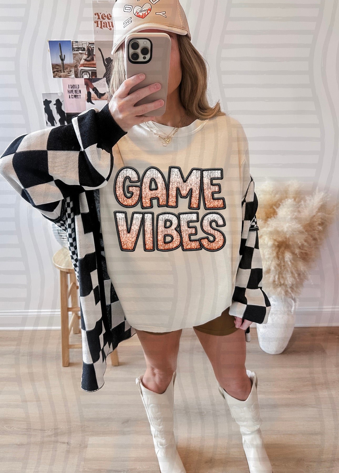 GAME VIBES W GLITTER TEE