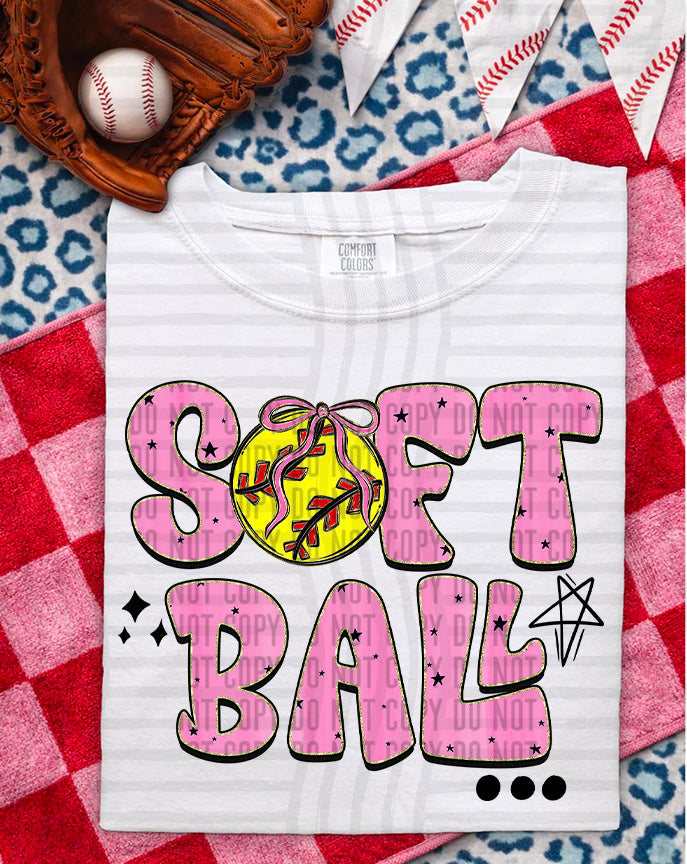 RETRO SOFTBALL TEE -VARIETY OF COLOR
