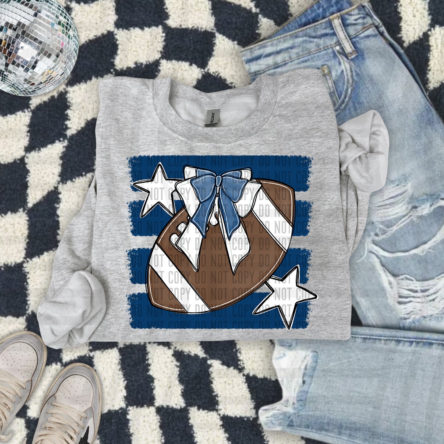 FOOTBALL BOW BOW TEES -25 COLORS