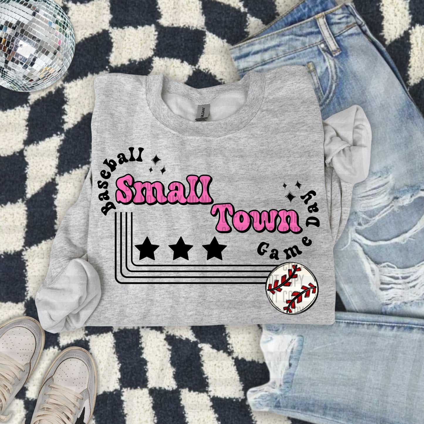 SMALL TOWN BASEBALL TEE -21 COLORS