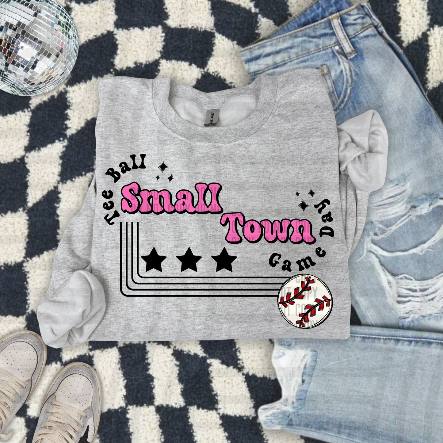 SMALL TOWN T-BALL TEES - 21 COLORS
