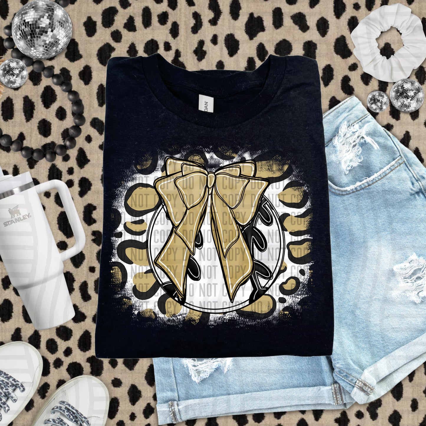 BASEBALL LEOPARD BACKGROUND TEE