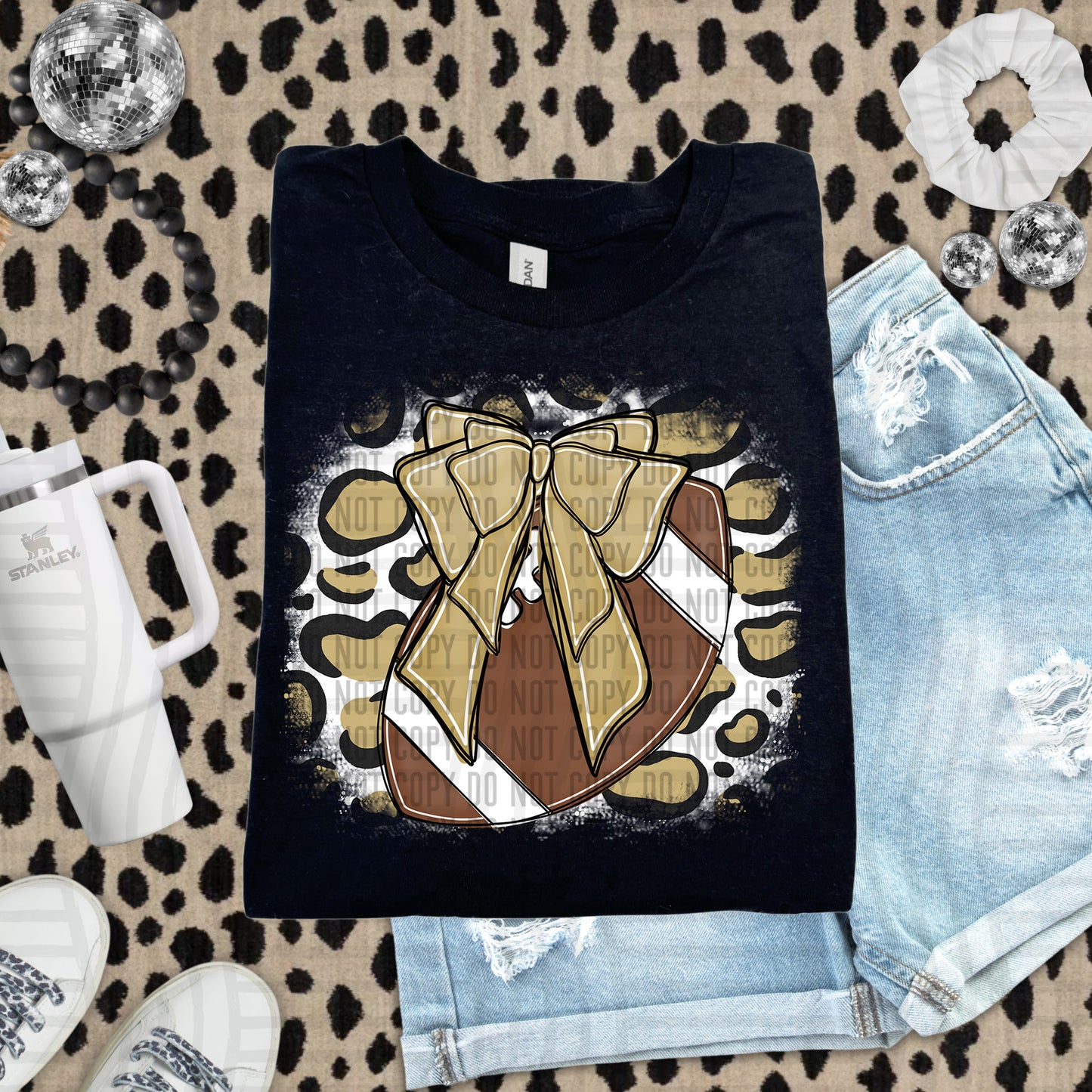 FOOTBALL LEOPARD BACKGROUND TEE