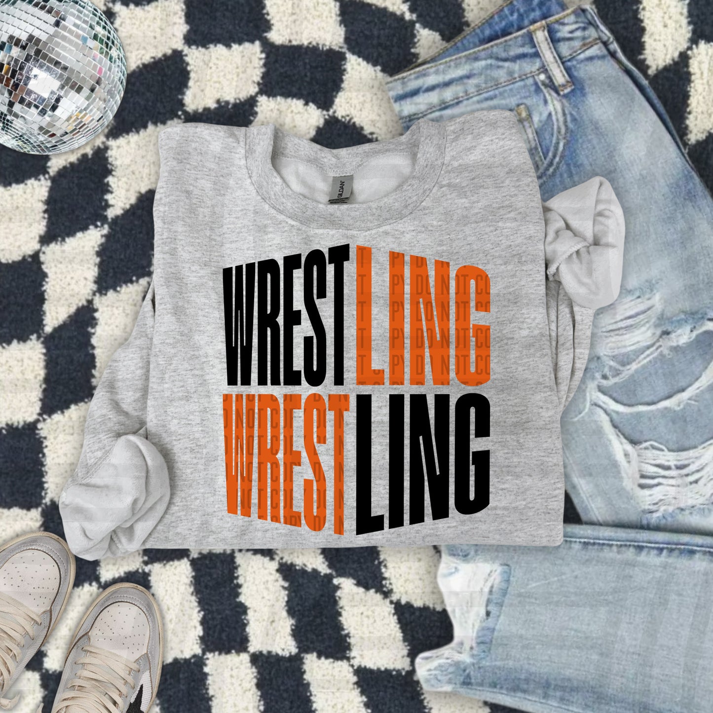 WRESTLING WORD ART TEE
