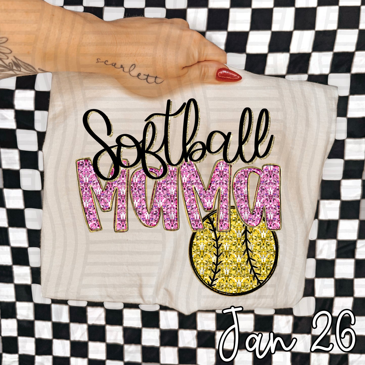 SOFTBALL MAMA DIAMONDS TEE