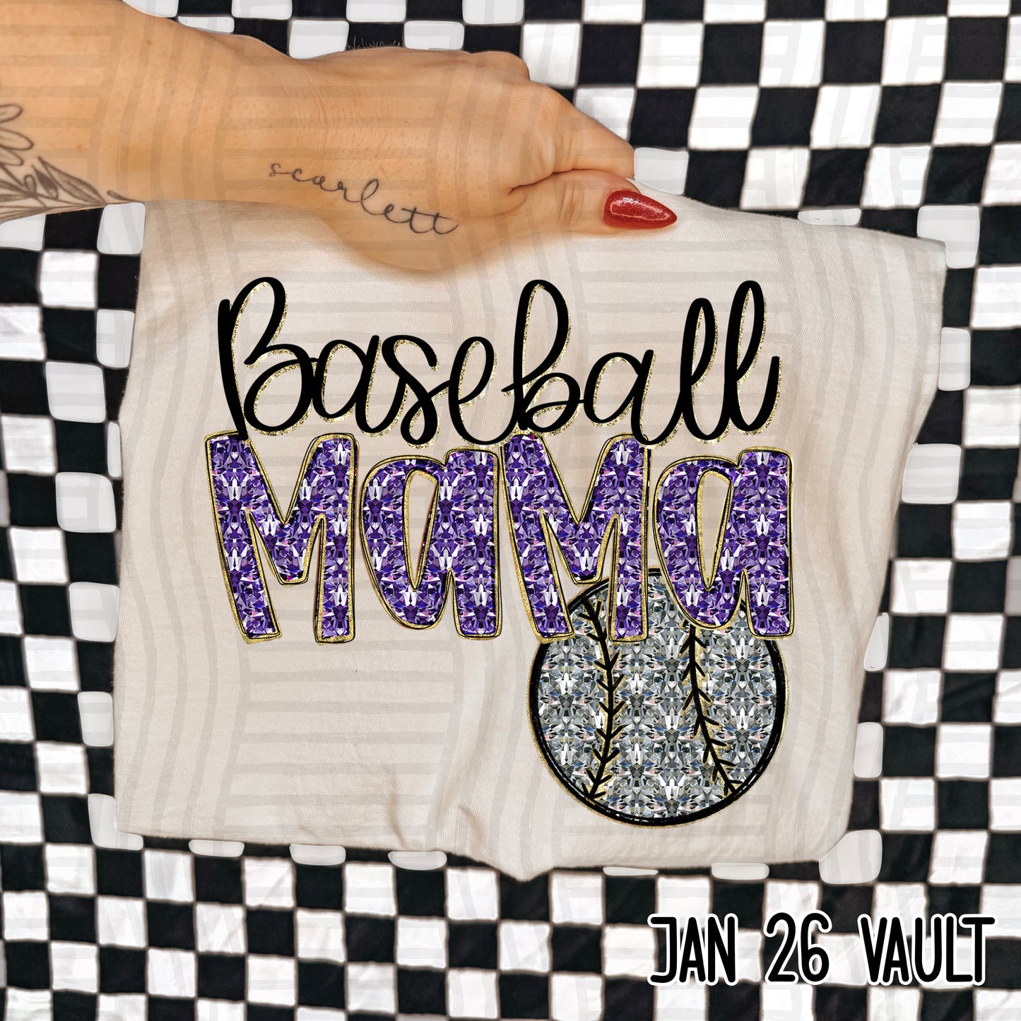 BASEBALL MAMA BLING TEE