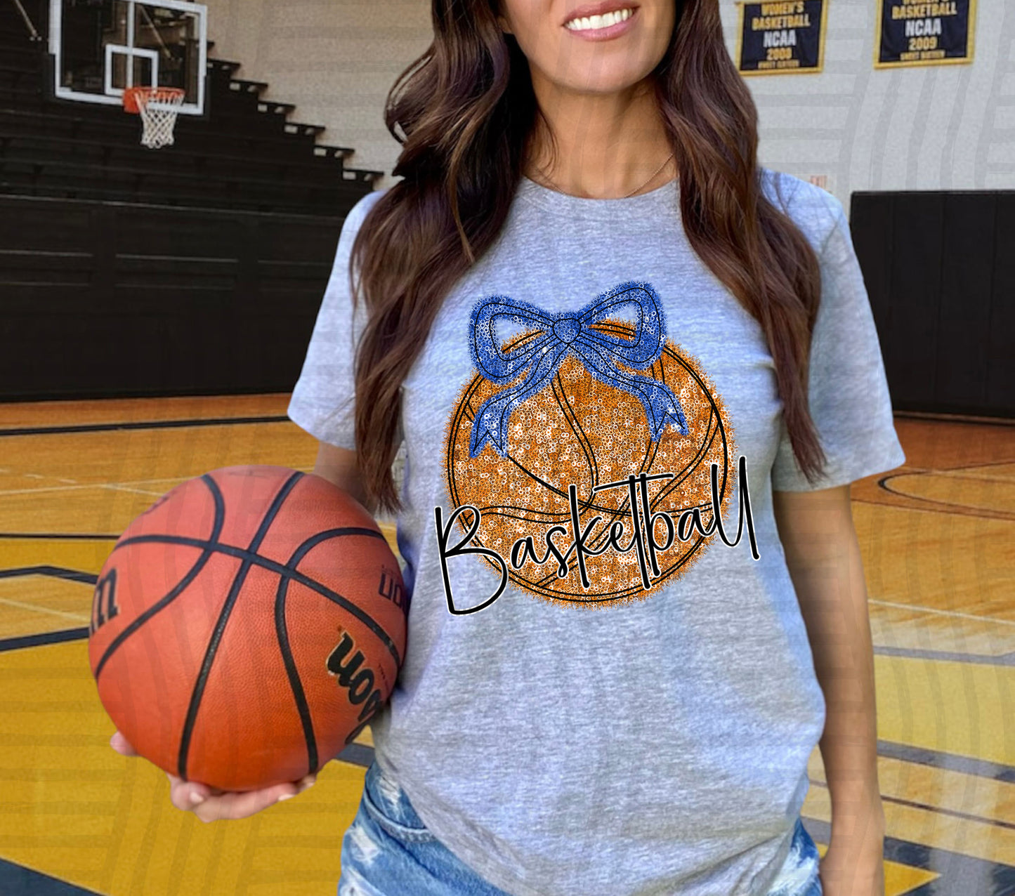 FAUX SEQUIN BASKETBALL TEE