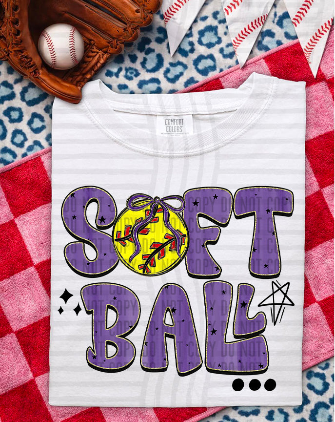 RETRO SOFTBALL TEE -VARIETY OF COLOR
