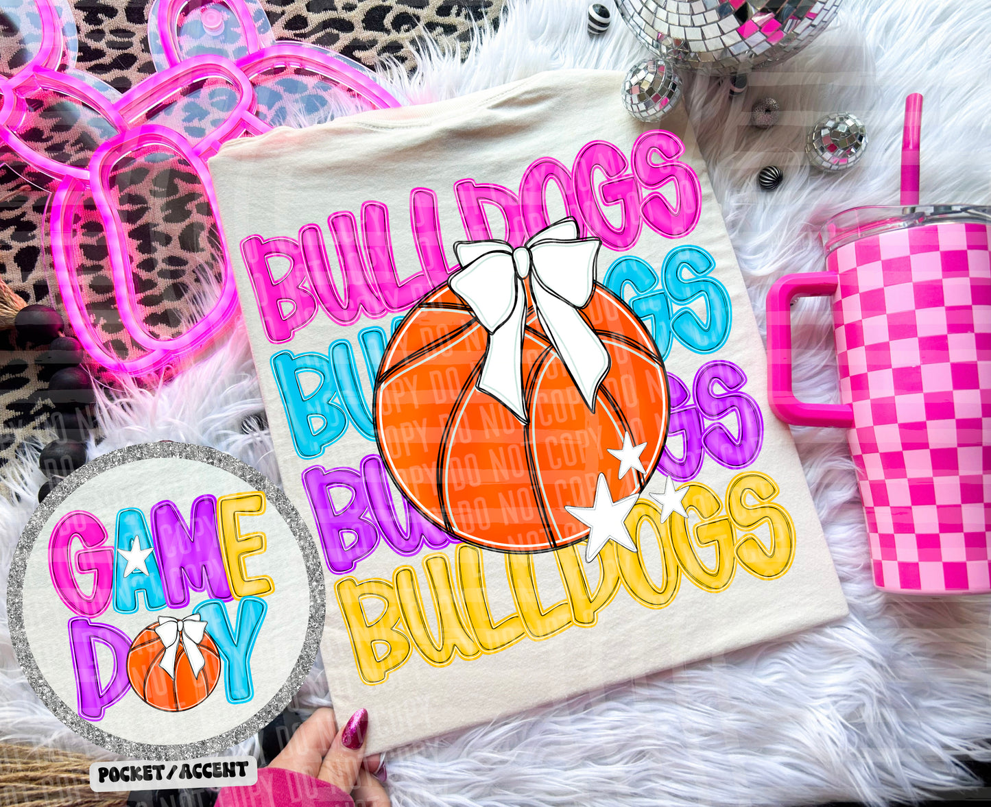BASKETBALL BRIGHT & PREPPY MASCOT TEES