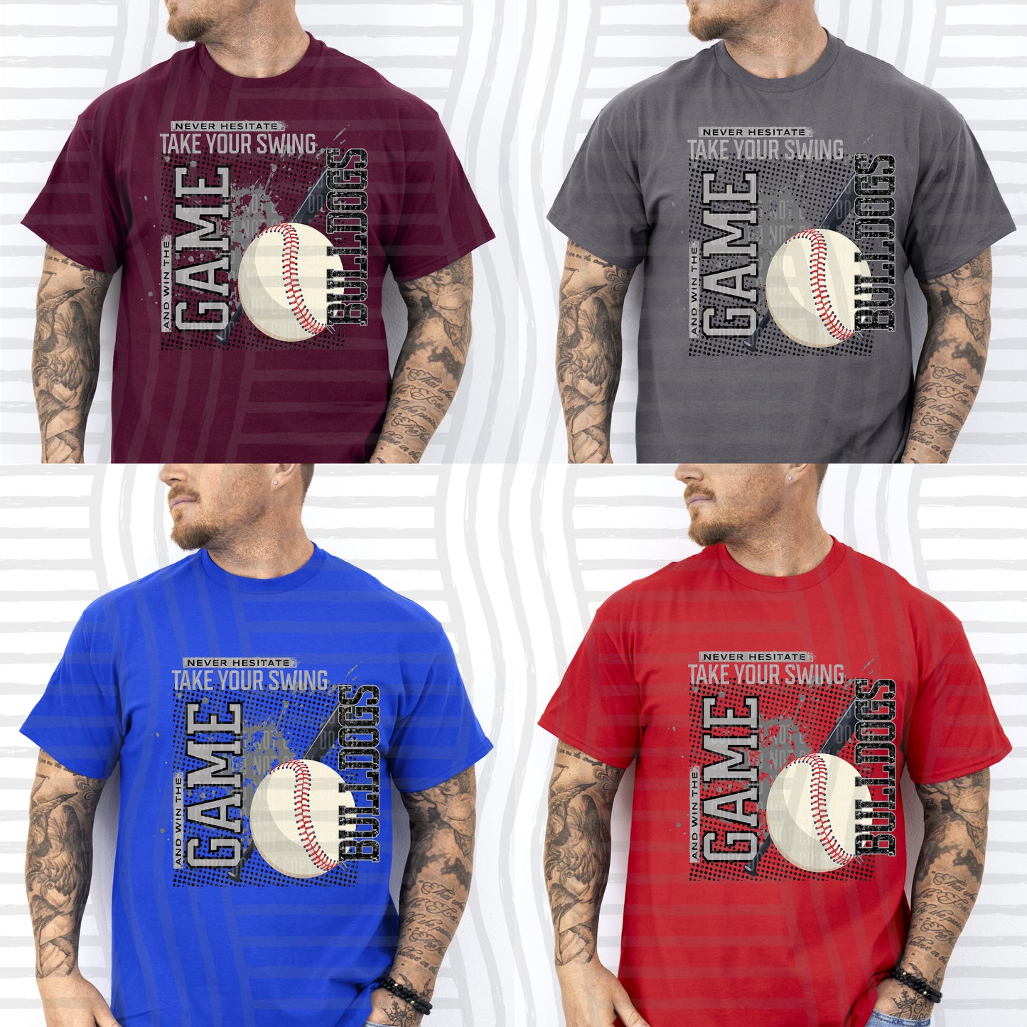 NEVER HESITATE BASEBALL TEE