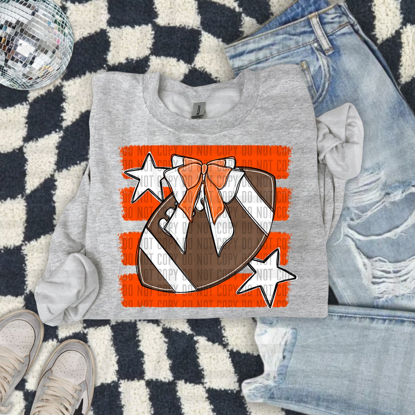 FOOTBALL BOW BOW TEES -25 COLORS