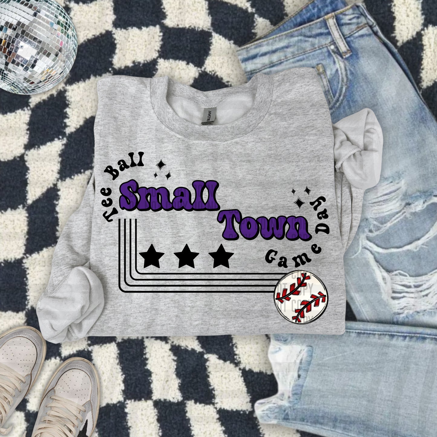 SMALL TOWN T-BALL TEES - 21 COLORS