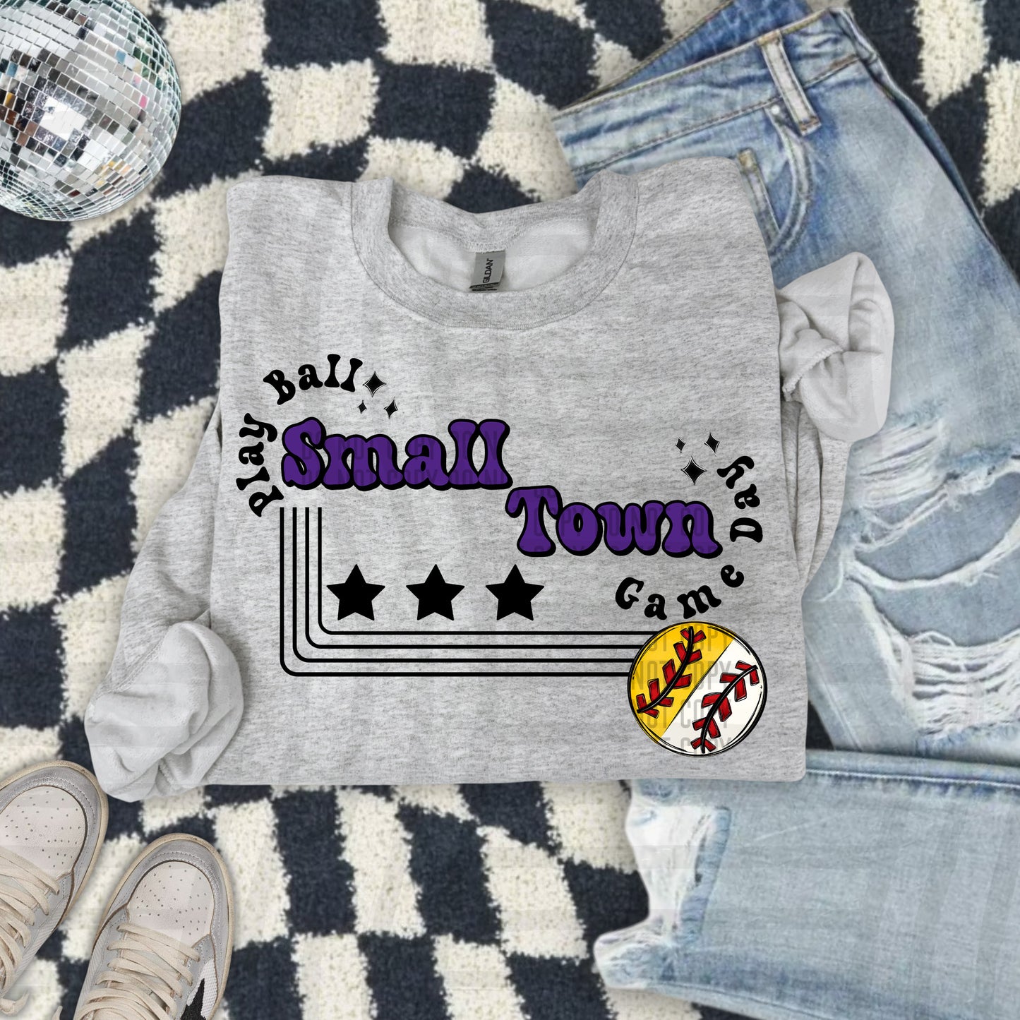 SMALL TOWN HALF&HALF SOFT/BASE BALL TEES -21 COLORS