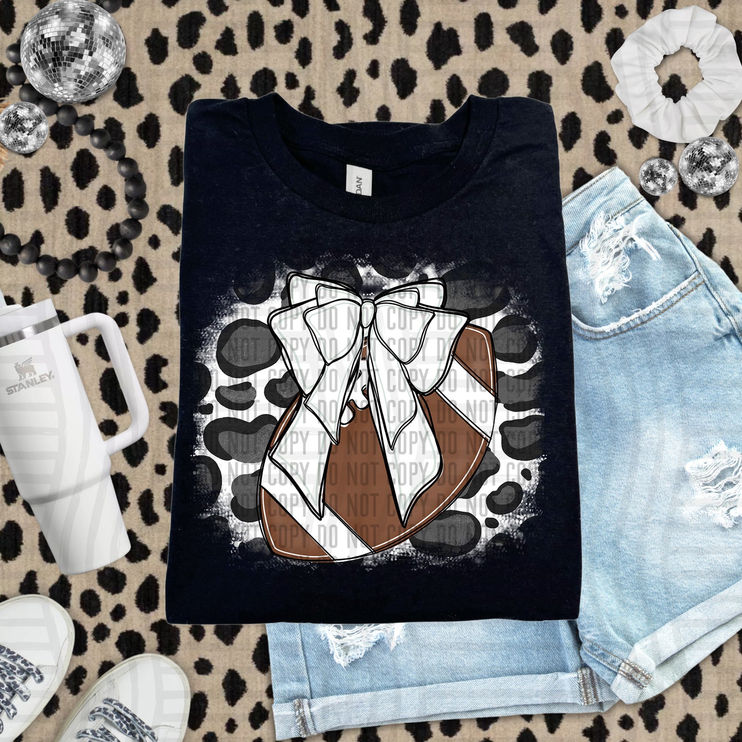 FOOTBALL LEOPARD BACKGROUND TEE