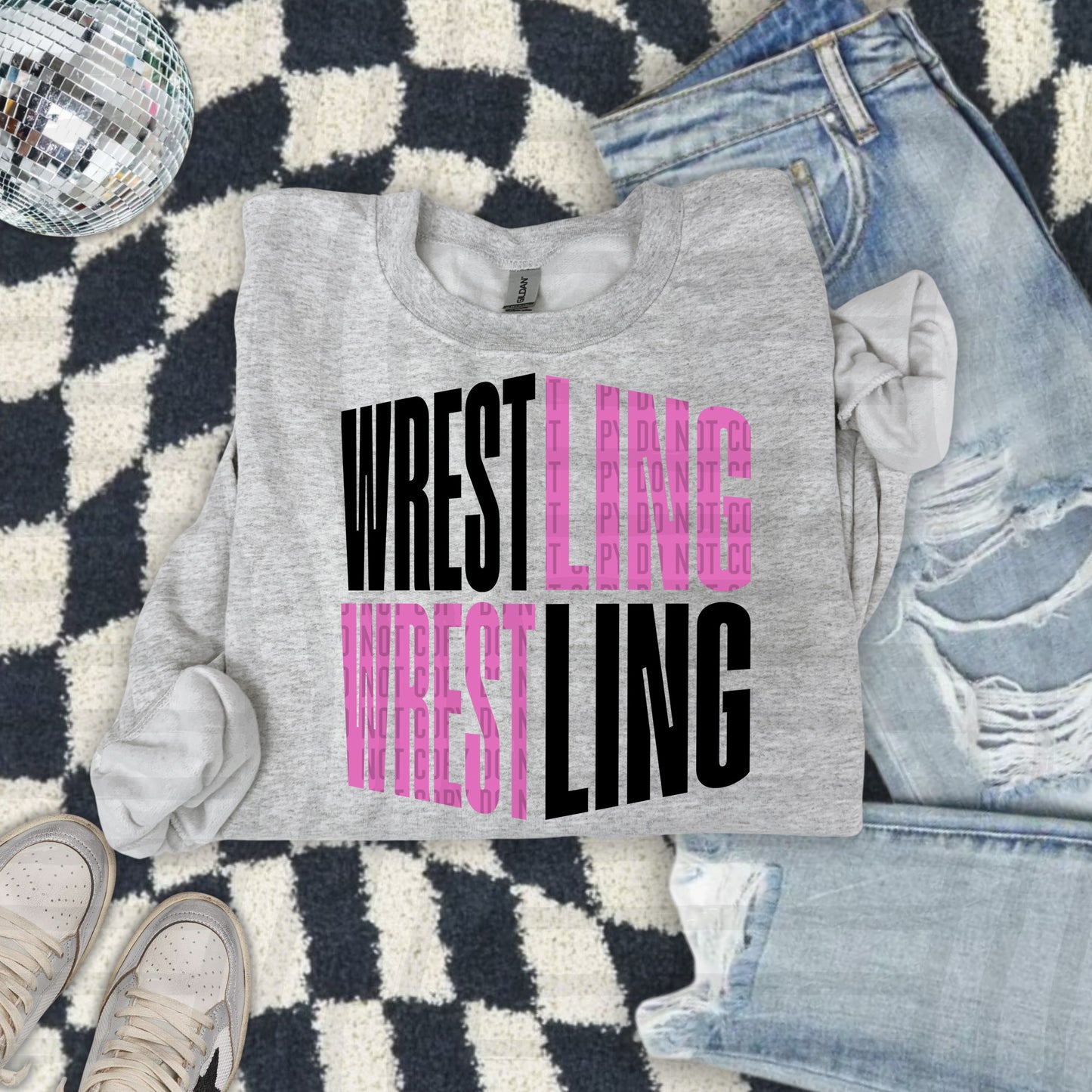 WRESTLING WORD ART TEE