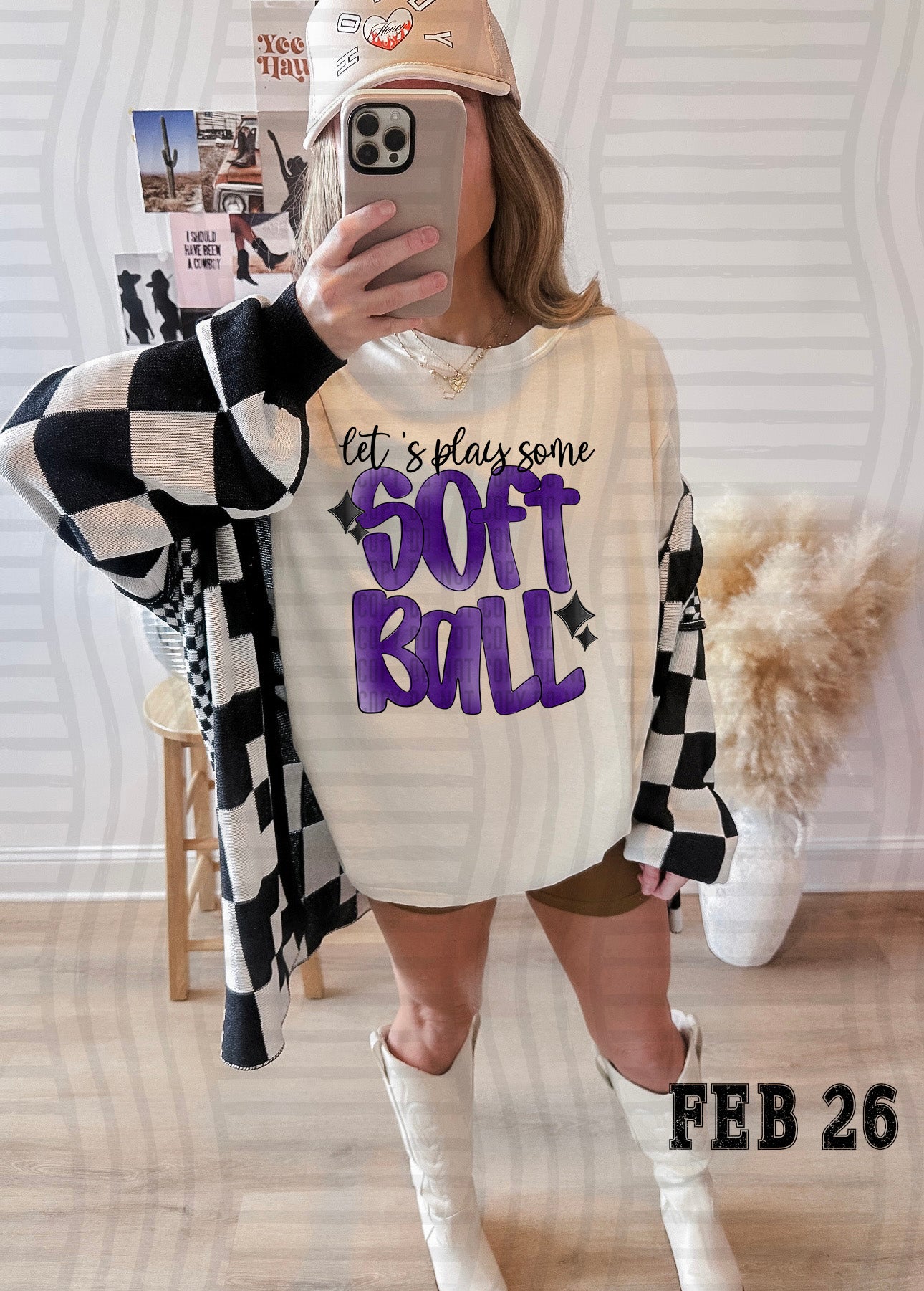 LET'S PLAY SOME SOFTBALL TEE -VARIETY OF COLRS