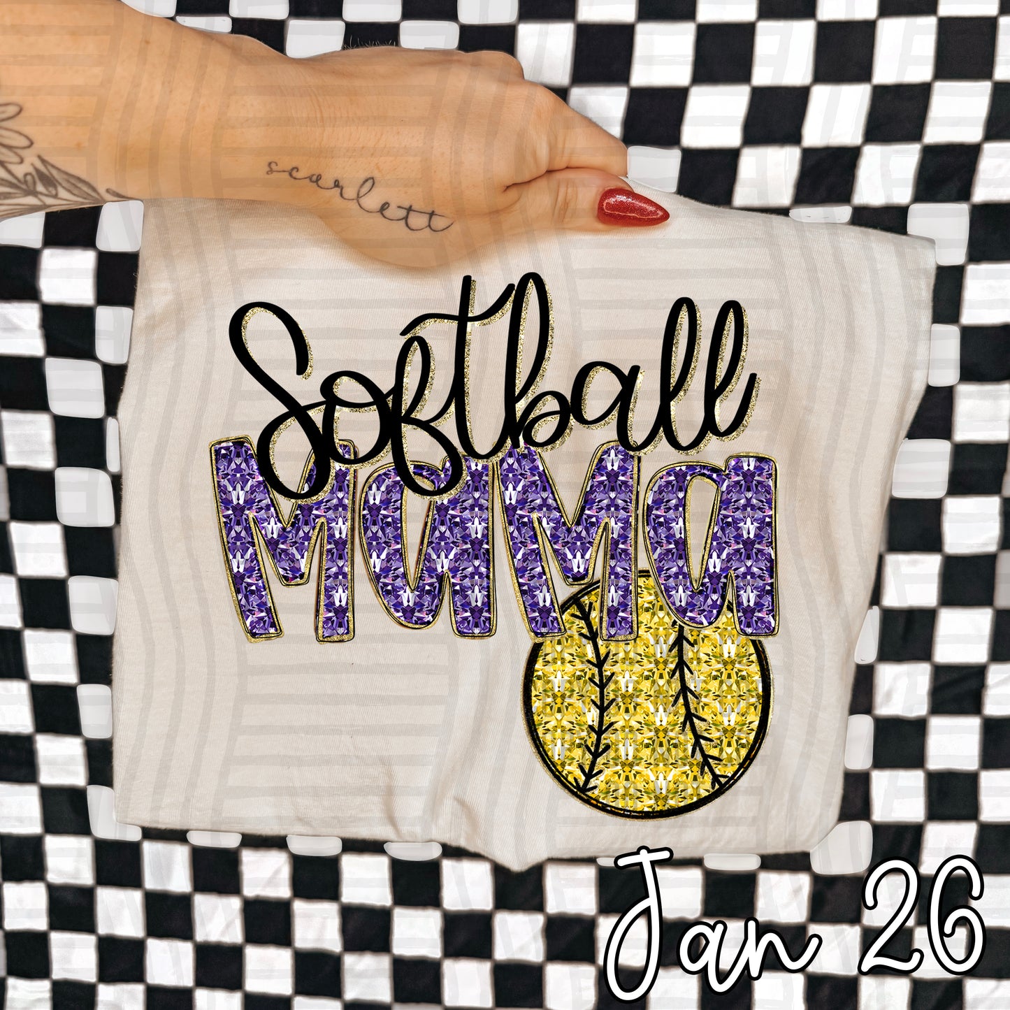 SOFTBALL MAMA DIAMONDS TEE