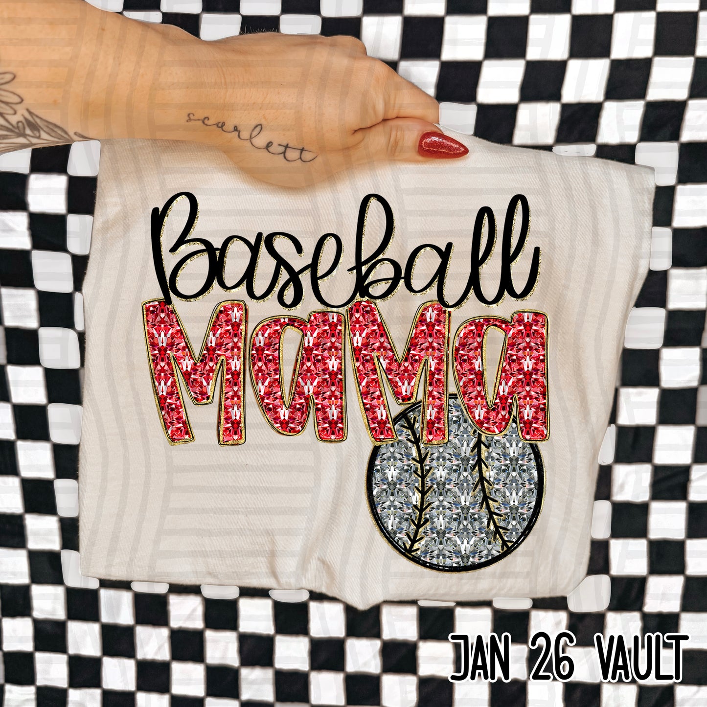 BASEBALL MAMA BLING TEE