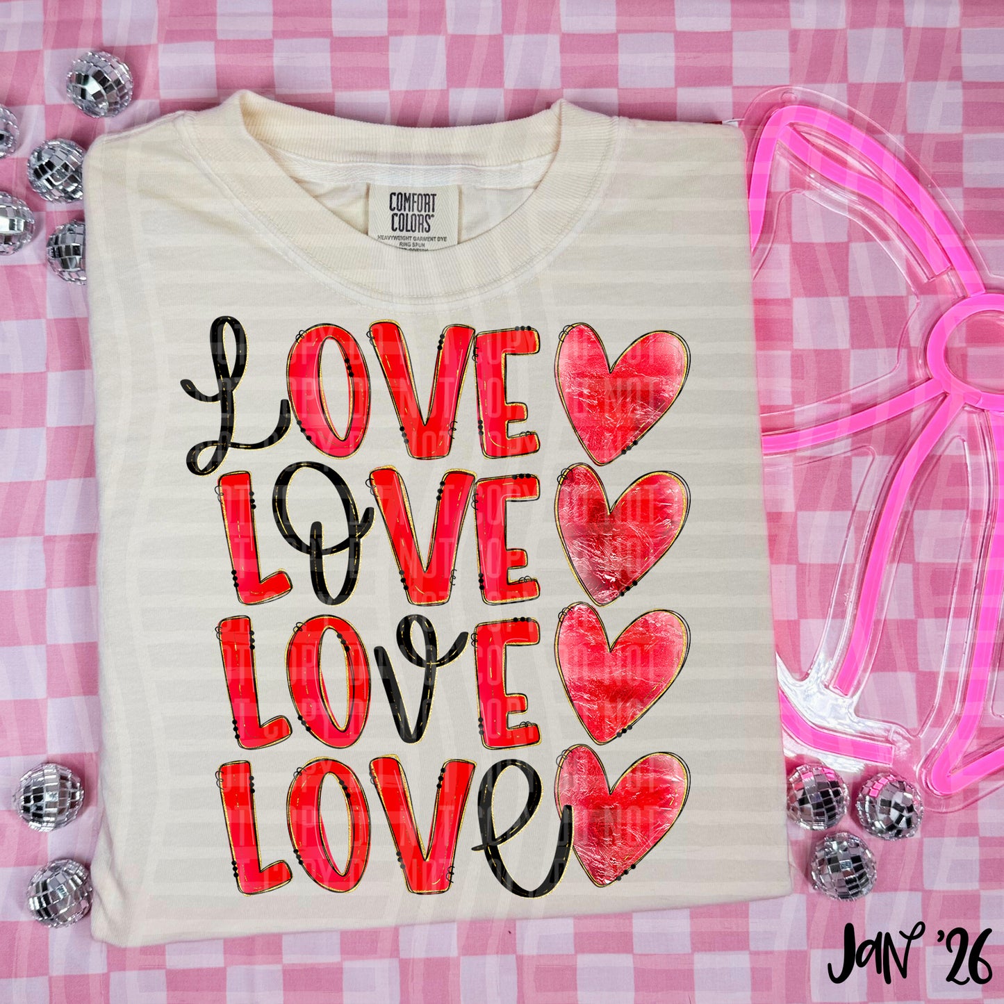 LOVE STACKED COLOR TEES