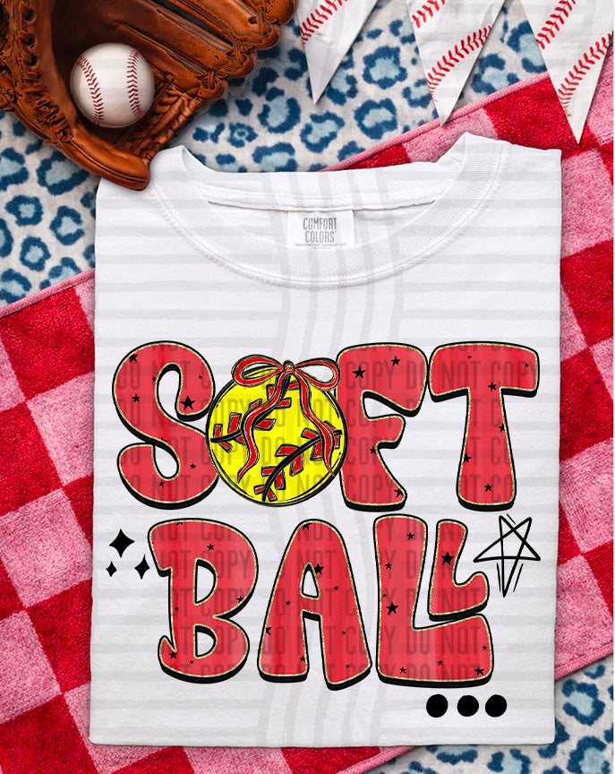 RETRO SOFTBALL TEE -VARIETY OF COLOR