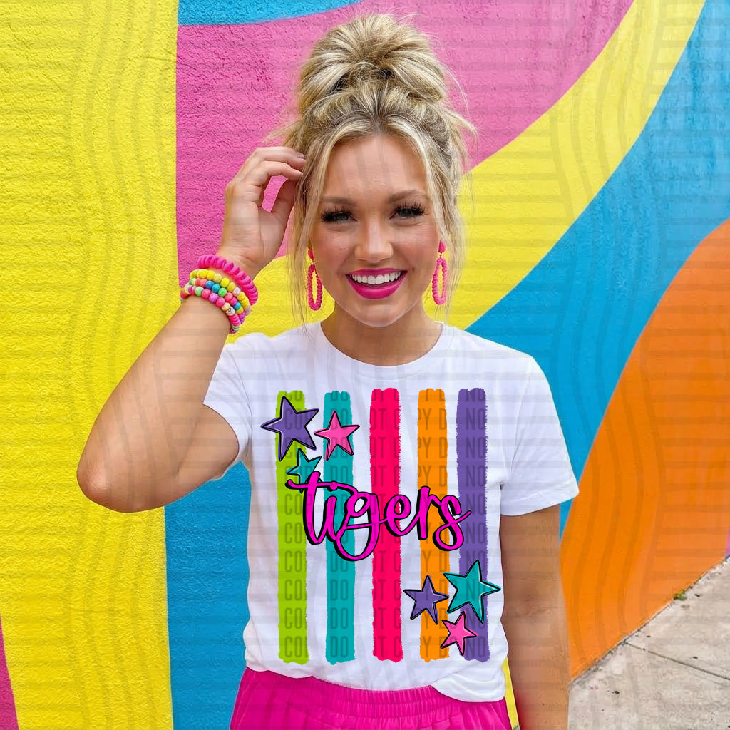 RAINBOW STRIPES MASCOTS TEE
