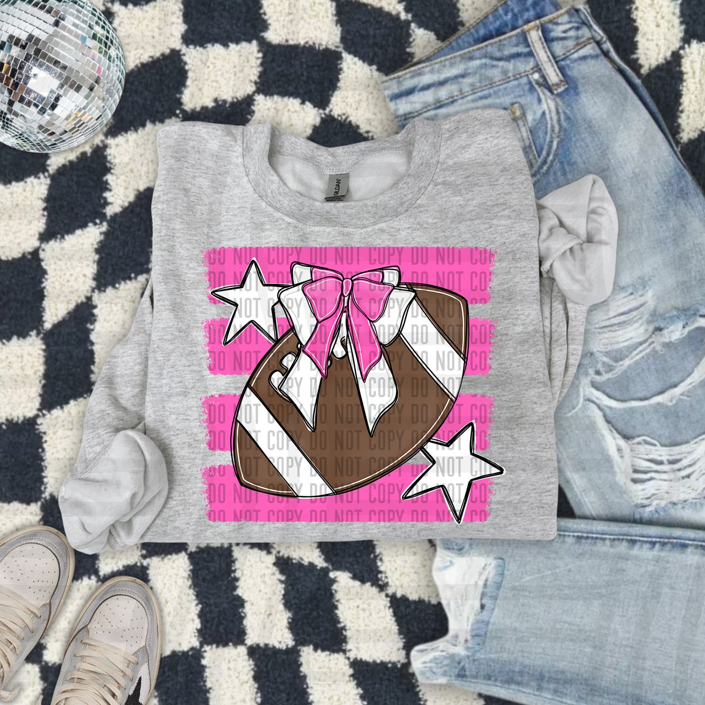 FOOTBALL BOW BOW TEES -25 COLORS