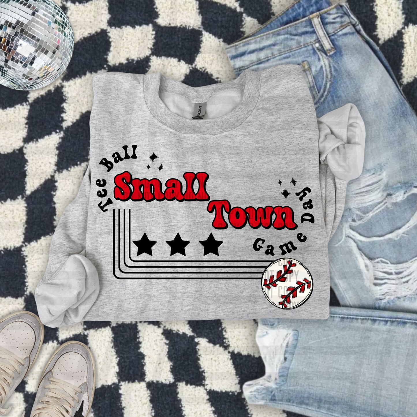 SMALL TOWN T-BALL TEES - 21 COLORS