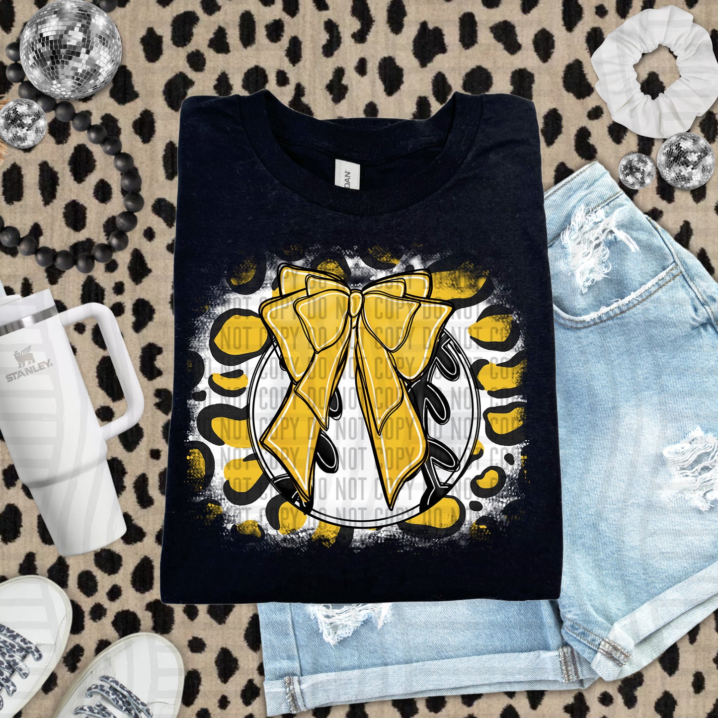 BASEBALL LEOPARD BACKGROUND TEE