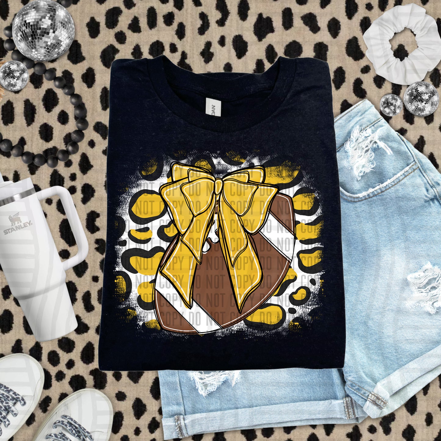 FOOTBALL LEOPARD BACKGROUND TEE