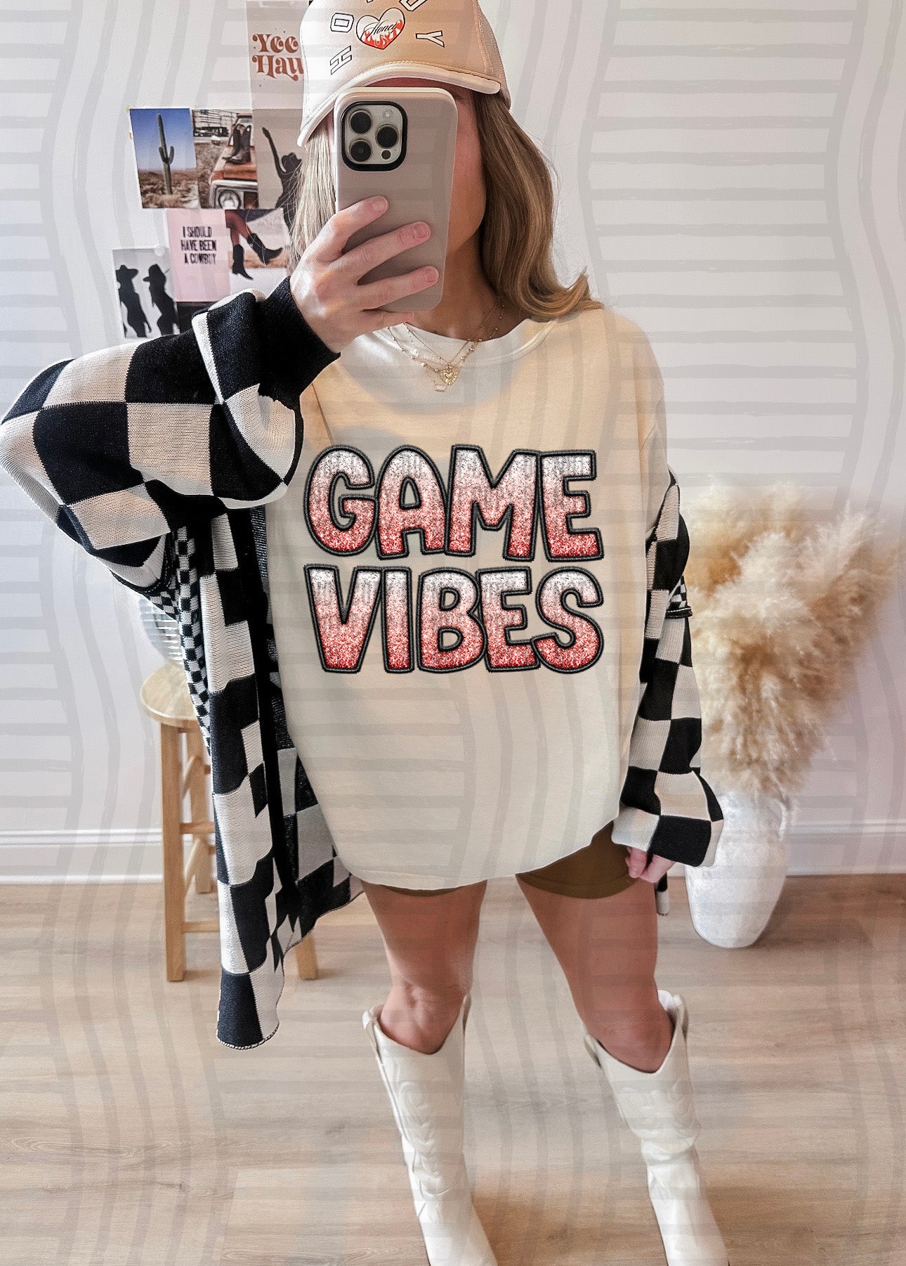 GAME VIBES W GLITTER TEE