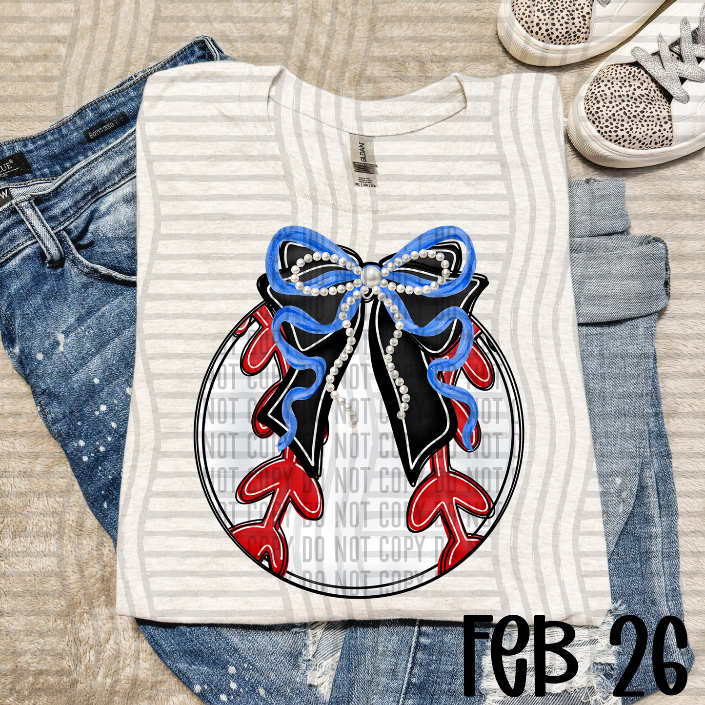 VARIETY COLOR BASEBALL BOW TEES