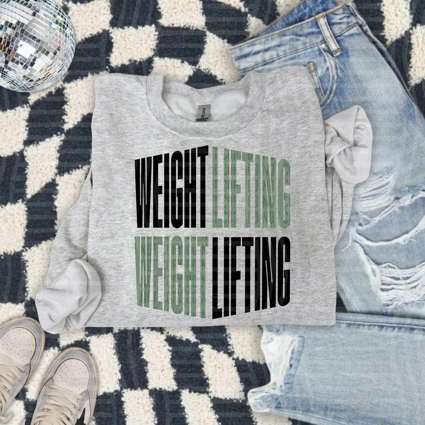WORD ART WEIGHT LIFTING TEE