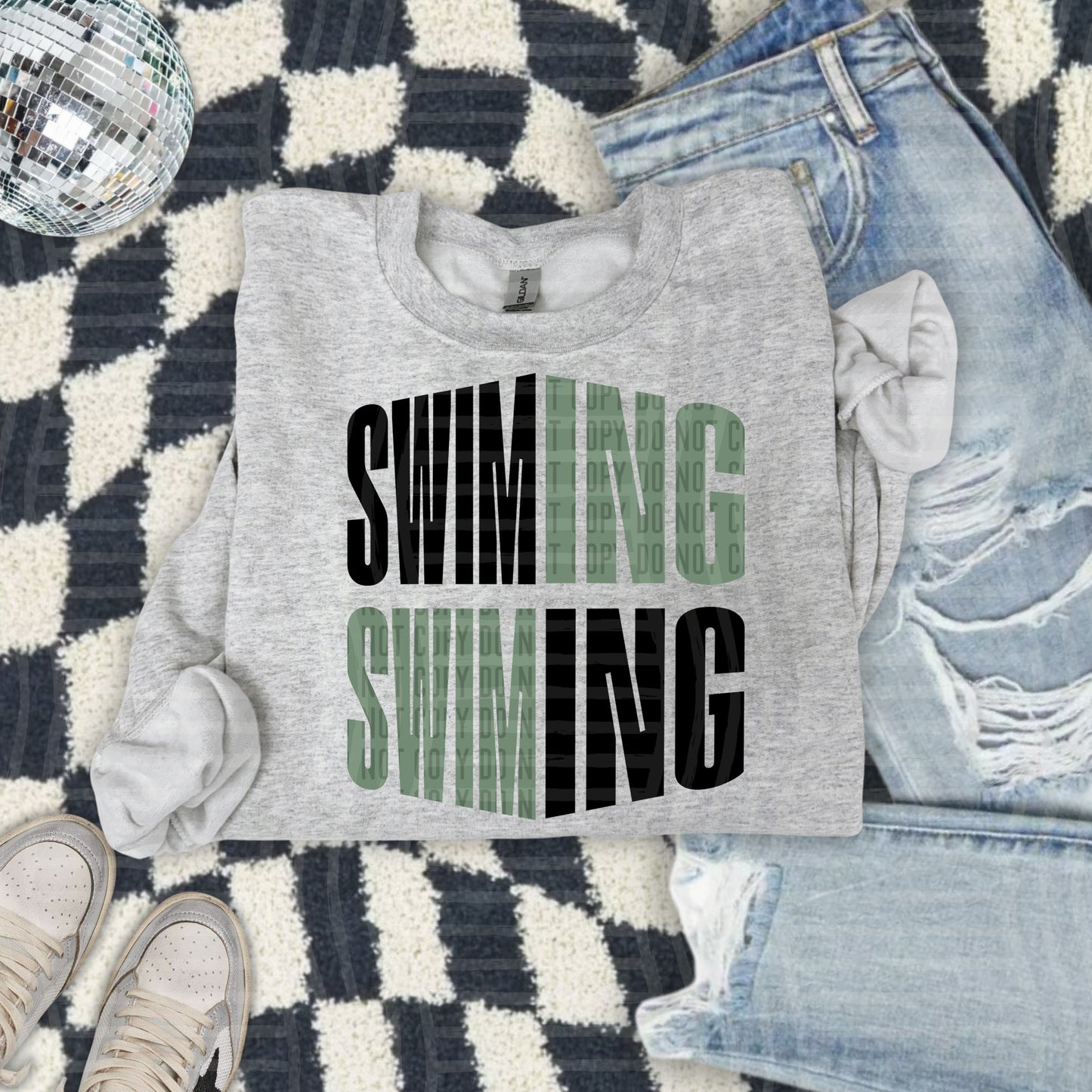 WORD ART SWIMMING TEE